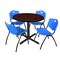 Cain Cain Round Table & Chair Set, Wood, Metal, Plastic Top, Mahogany TB36RNDMH47BE - alternate 1